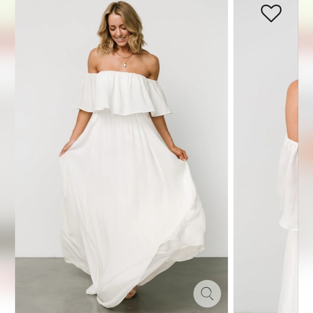 Baltic Born Diana off-shoulder maxi dress - White